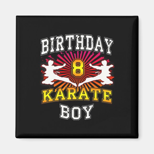 8th Birthday Boy - Karate 8 Years Old Kid  Magnet (Front)
