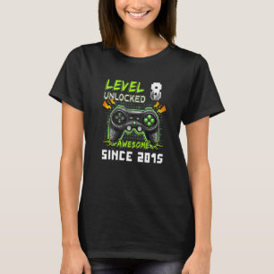 8th Birthday Boy Level 8 Unlocked Awesome 2015 Vid T-Shirt