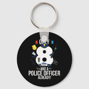 8th Birthday Boy Quote _only 8 And A Police Key Ring