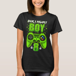 8th Birthday Boy Video Games Gamer Gaming 8 Year O T-Shirt