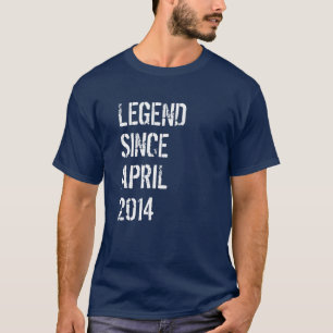 8Th Birthday Boys Girls Legend Since April 2014 8 T-Shirt