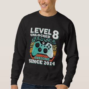 8th Birthday Boys Level 8 Unlocked Awesome 2014 G Sweatshirt