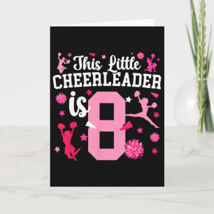 8th Birthday Cheerleading Girl Eight Year Old Chee Card