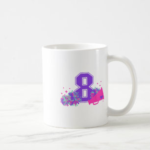 8th Birthday Cheerleading Girl Eight Year Old Chee Coffee Mug