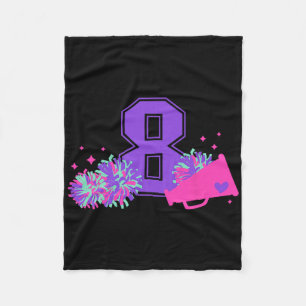 8th Birthday Cheerleading Girl Eight Year Old Chee Fleece Blanket