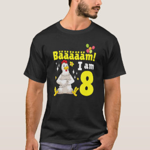 8th Birthday Chicken Themed Birthday Party 8 Years T-Shirt