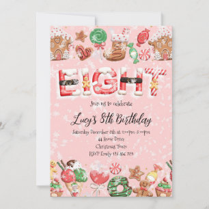 8th Birthday Christmas Party Invitation
