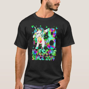 8th Birthday Colorful Tie Dye 8 Year Old Unicorn G T-Shirt