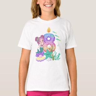 8th Birthday Colourful Mermaid & Sea Creatures T-Shirt
