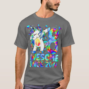8th Birthday Colourful Tie Dye 8 Year Old Unicorn  T-Shirt
