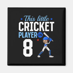 8th Birthday Cricket Player Magnet