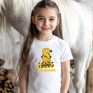 8th Birthday Dump Druck construction theme Party T-Shirt