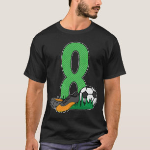 8th Birthday Football Club Player Eight Years Goal T-Shirt