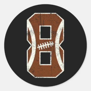 8th Birthday Football Lovers Bdy Boy 8 Year Old Gi Classic Round Sticker