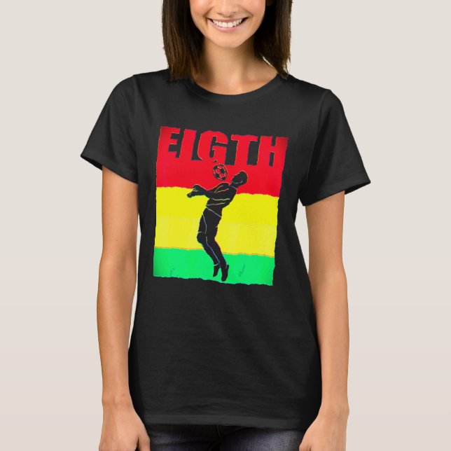 8th Birthday For Boys Girl 8 Year Old Football Soc T-Shirt (Front)