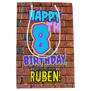 8th Birthday: Fun, Urban Graffiti Inspired Look Medium Gift Bag