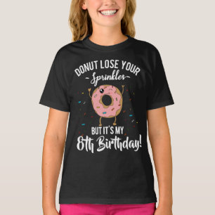 8th Birthday Funny Doughnut Turning 8 Years Old T-Shirt