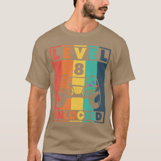 8th Birthday Gamer Boy or Gamer Girl Level 8 Unloc T-Shirt
