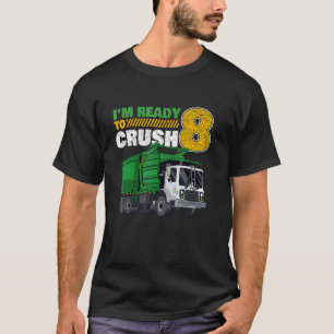 8th Birthday Garbage Truck 8 Years Old Bday T-Shirt
