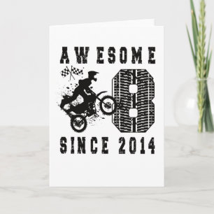8th Birthday Gift Dirt Bike Boy Born in 2014 Card