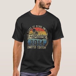 8Th Birthday Gift Retro February 2014 8 Yrs Old 8T T-Shirt