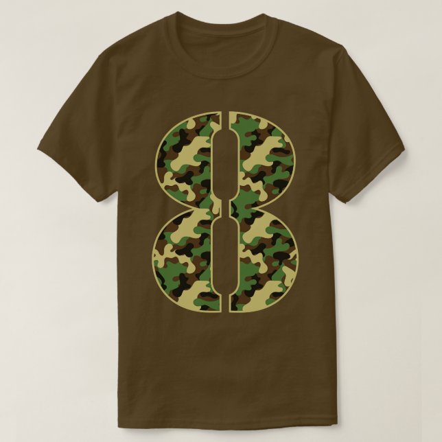 8th Birthday Gift Soldier 8 Year Old Military Them T-Shirt (Design Front)