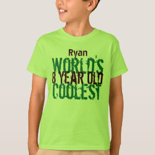 8th Birthday Gift World's Coolest 8 Year Old Boy T-Shirt