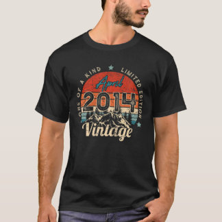 8Th Birthday Gifts Vintage April 2014 One Of A Kin T-Shirt