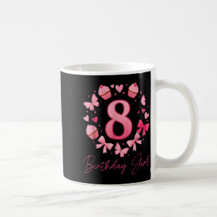 8th Birthday Girl Aesthetic Coquette Bow Coffee Mug