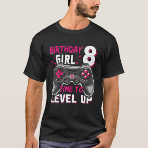 8Th Birthday Girl Eight Years Level 8 Unlocked Vid T-Shirt