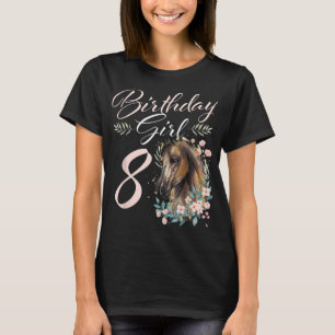 8th Birthday Girl Horse Lover 8 Years Old Bday T-S T-Shirt