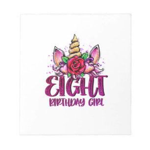 8th Birthday Girl Shirt 8 Year Old Girl Birthday G Notepad