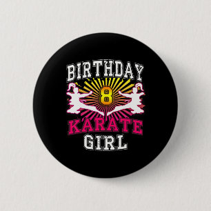8th Birthday Girl Stuff - Karate 8 Years Old Kid  6 Cm Round Badge