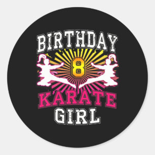 8th Birthday Girl Stuff - Karate 8 Years Old Kid  Classic Round Sticker