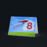 8th Birthday, Grandson, Red Aeroplane Card<br><div class="desc">Zoom in for birthday greetings for your grandson on his 8th birthday! He will love this special card that says grandson on the front.</div>