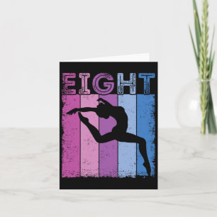 8th Birthday Gymnastics 8 Years Dancing Girl Gymna Card