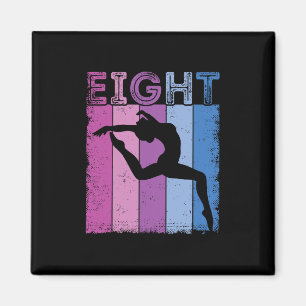 8th Birthday Gymnastics 8 Years Dancing Girl Gymna Magnet