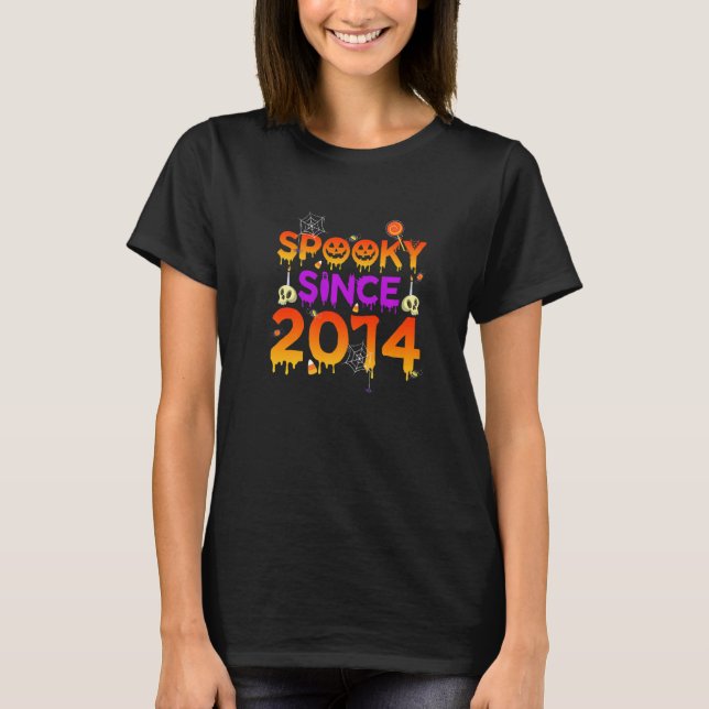 8th Birthday Halloween Spooky T-Shirt (Front)