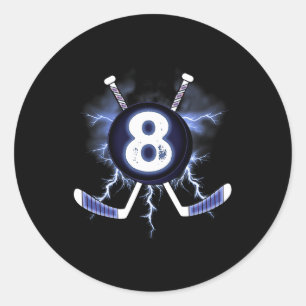 8th Birthday - Ice Hockey 8 years old gift  Classic Round Sticker