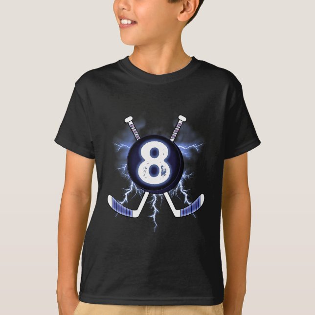 8th Birthday - Ice Hockey 8 years old gift  T-Shirt (Front)