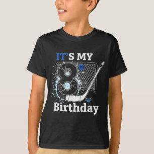 8th Birthday Ice Hockey Birthday Boy For 8 Year T-Shirt