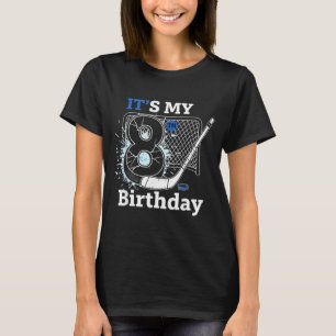 8th Birthday Ice Hockey Birthday Boy For 8 Year T-Shirt