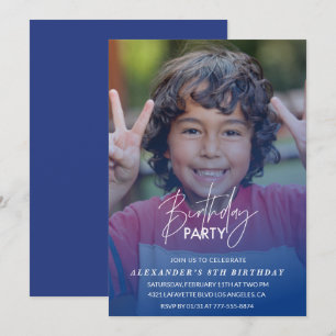 8th birthday invitation Birthday party Photo boy