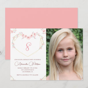 8th birthday invitations Boho Floral Photo