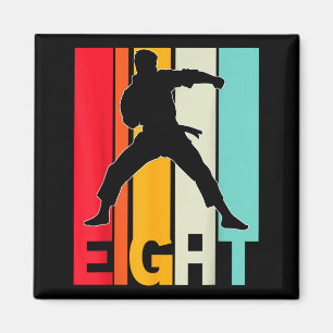 8th Birthday Karate Retro Taekwondo Martial Arts Magnet