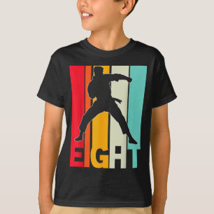 8th Birthday Karate Retro Taekwondo Martial Arts T-Shirt