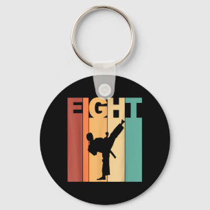 8th Birthday Karate Taekwondo Theme 8 Year Old Key Ring