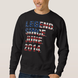 8th Birthday Legend Since June 2014 Usa Flag 8 Yea Sweatshirt