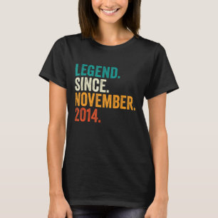 8th Birthday  Legend Since November 2014 8 Years O T-Shirt