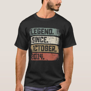 8th Birthday Legend Since October 2014 8 Years Ol T-Shirt